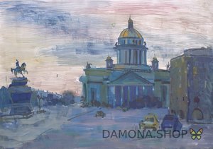 Картина современного художника Натальи Ротовой "Вечерний Санкт-Петербург"