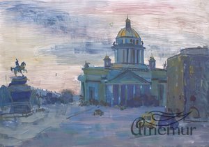 Painting by contemporary artist Natalia Rotova "Evening St. Petersburg"