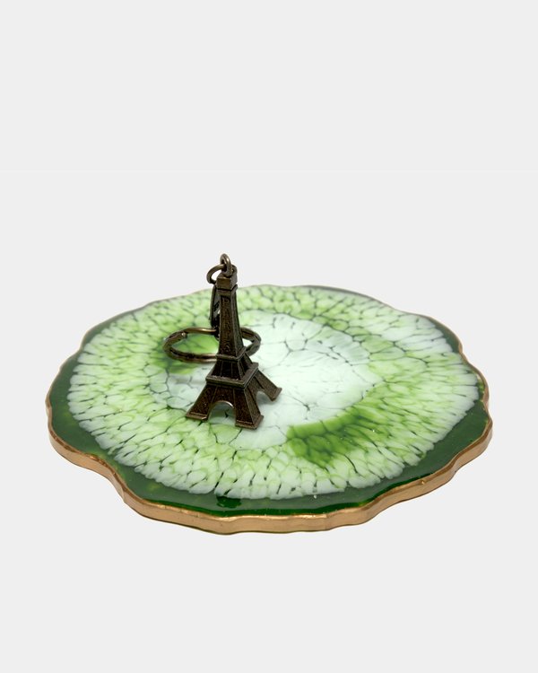 Resin stand "Emerald Chrysanthemum" with Elven tower