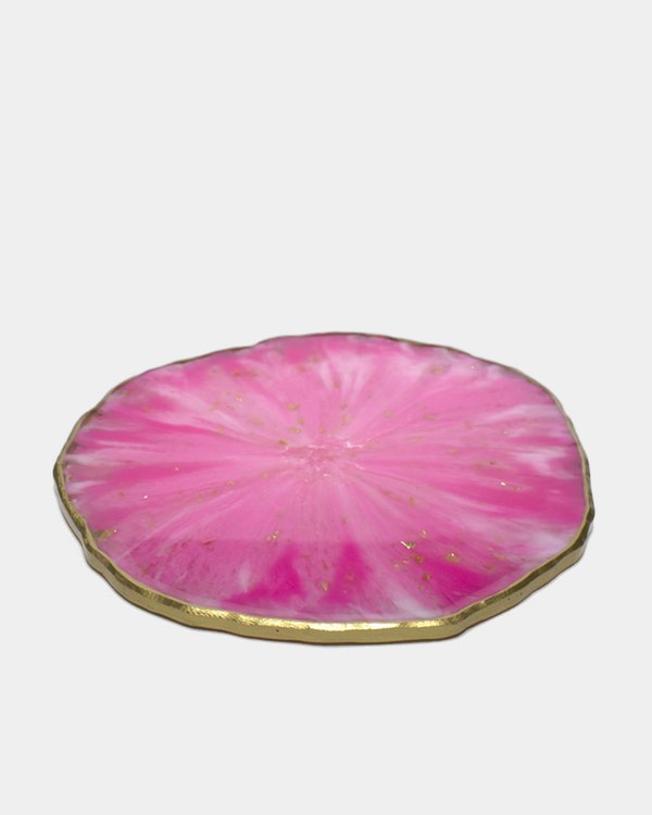 Подставка из эпоксидной смолы розовая карамель, вид под углом