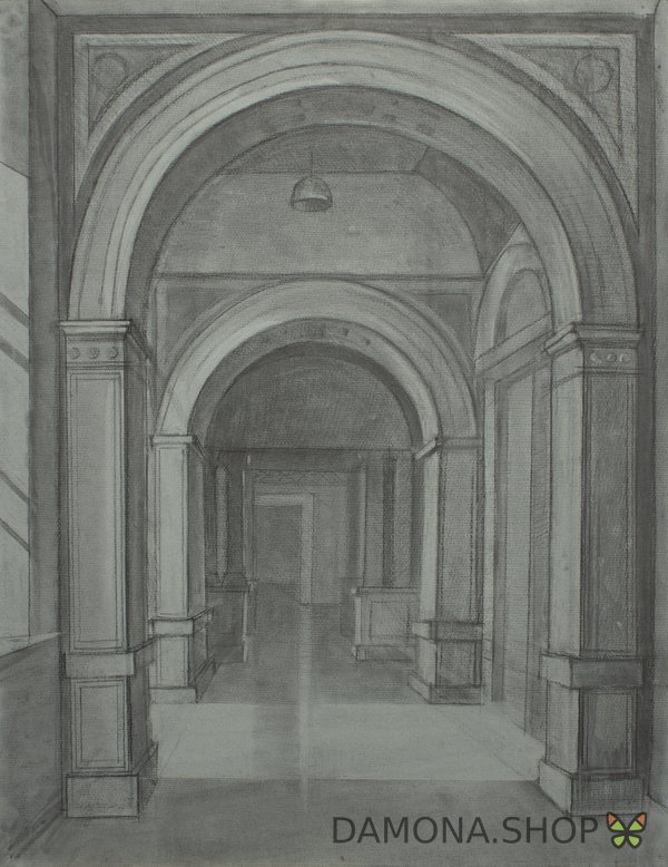 Painting "Interior of the Academy of A. L. Stieglitz" by Natalia Rotova, contemporary artist