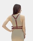 Back view of women's harness in cherry color Kristal