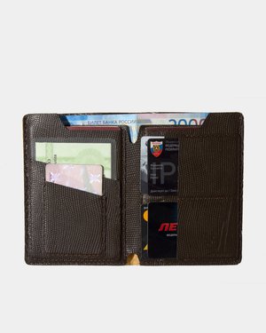 Beige wallet with items