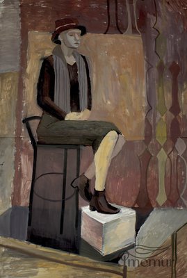 Картина художницы Натальи Ротовой "Женщина на стуле"