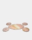 A set of epoxy resin coasters "Flamingo" view at 45 degrees