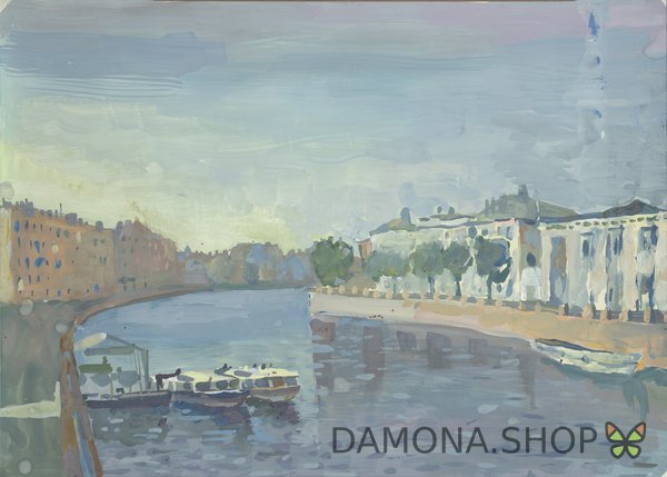 Painting by a contemporary artist Fontanka River Embankment