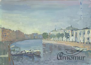 Painting by a contemporary artist Fontanka River Embankment