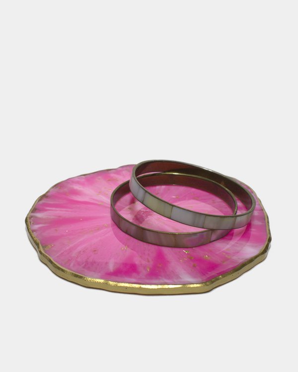 Pink caramel with bracelets