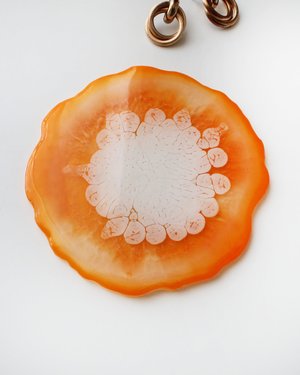 Подставка из эпоксидки Апельсин - вид под углом