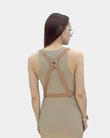 Cross Small Beige and Red Women's Harness - Back View