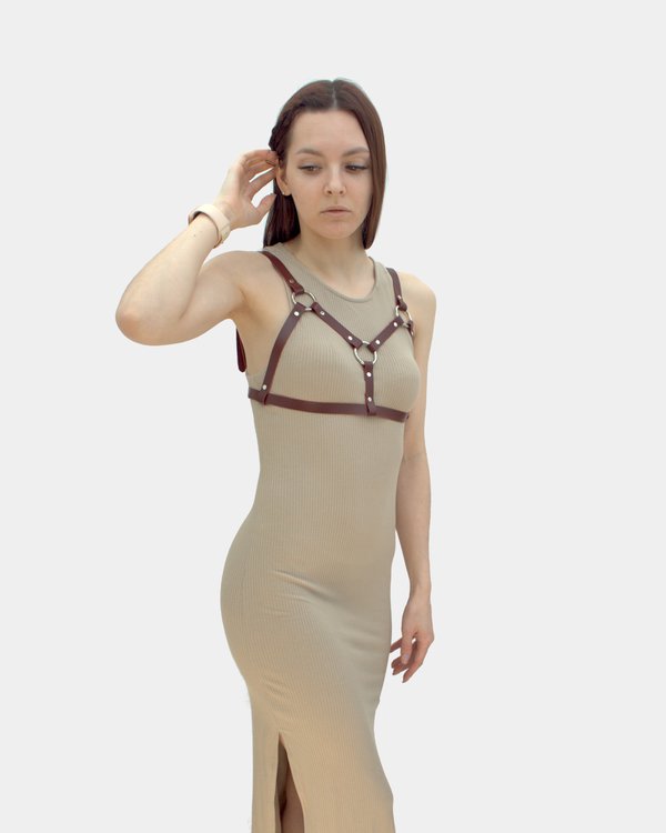 Alexa - cherry women's harness, side view