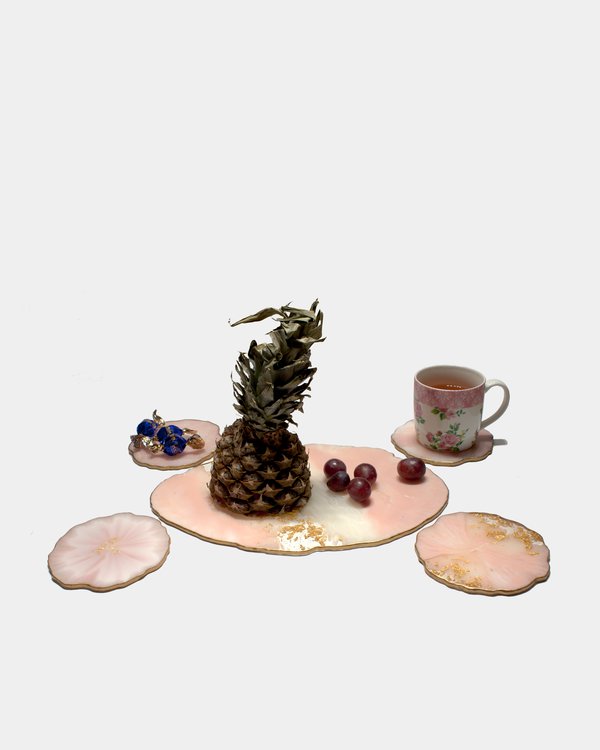 Набор подставок из эпоксидки "Фламинго" со фруктами